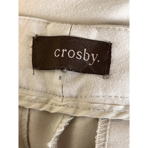 Crosby. Vesey Slot Front Pants Khaki Size 8 Trousers Business Casual - Picture 7 of 10